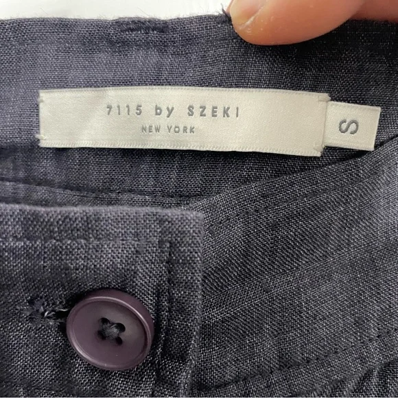 7115 by SZEKI Pleated Linen Trousers - Picture 3 of 4